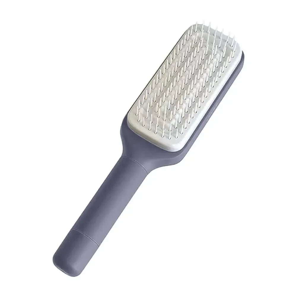 Selbstreinigende Haarbürste mit Drehgriff – smart, sauber, stylisch