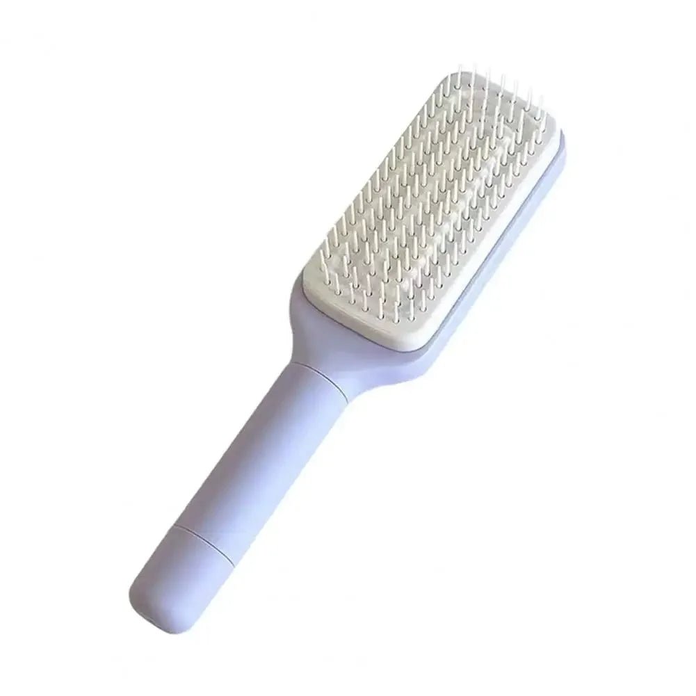 Selbstreinigende Haarbürste mit Drehgriff – smart, sauber, stylisch