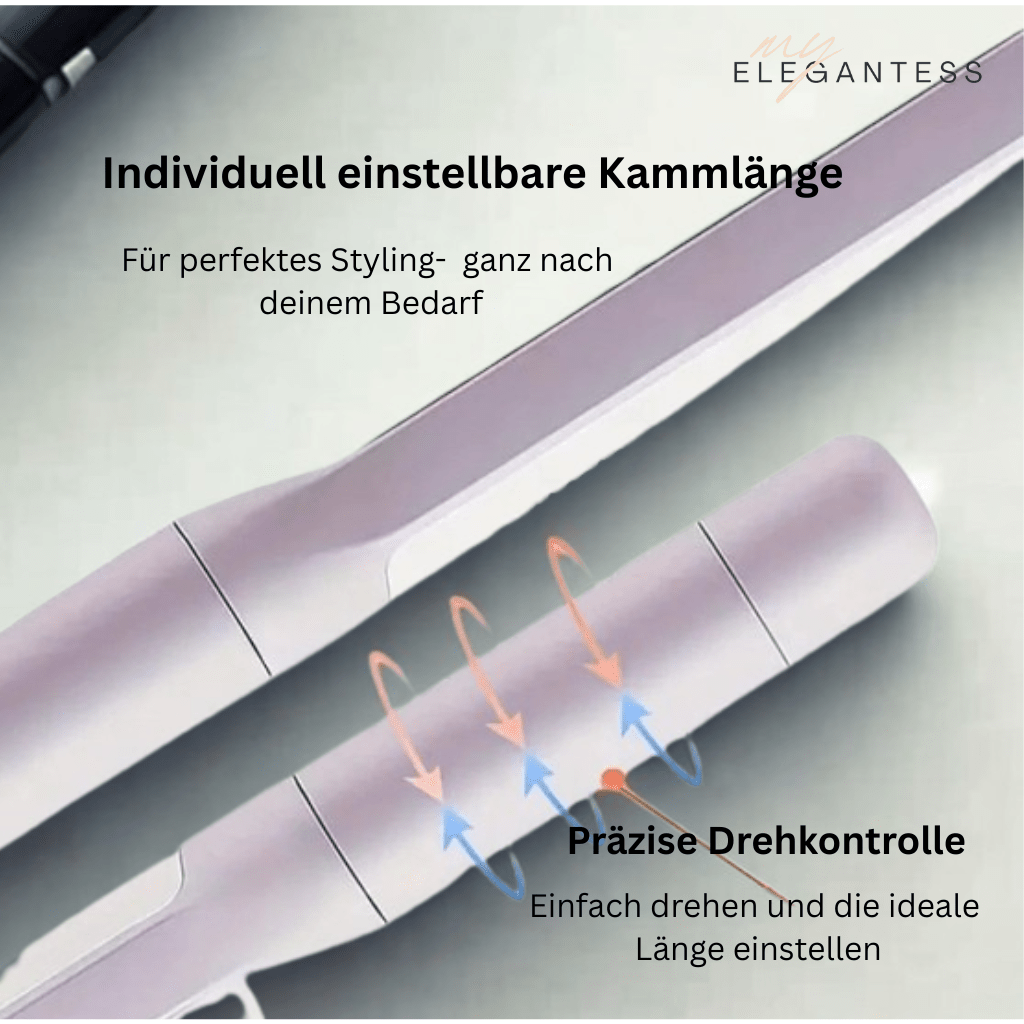 Selbstreinigende Haarbürste mit Drehgriff – smart, sauber, stylisch
