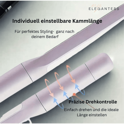 Selbstreinigende Haarbürste mit Drehgriff – smart, sauber, stylisch